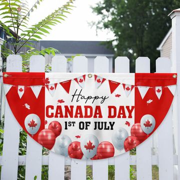 Discover Happy Canada Day 1st Of july Non-Pleated Fan Flag