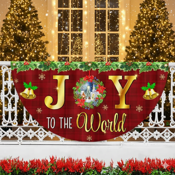 Discover Joy to the World Christmas Fan Flag - Non-Pleated Holiday Décor & Gift
