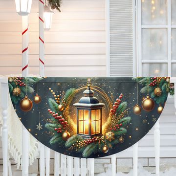 Discover Christmas Lantern Non-Pleated Fan Flag