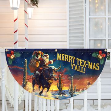 Discover Merry Tex-Mas Y’all Flag | Cowboy Fan Flag for Holiday Decor