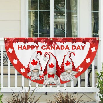 Discover Happy Canada Day Canada Gnomes Non-Pleated Fan Flag