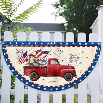 Discover Flagwix American Flag - Patriotic Red Truck 4th Of july Independence Day Non-Pleated Fan Flag
