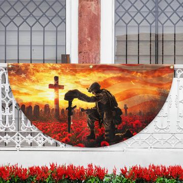 Discover Memorial Day Honors Fallen Veterans Military Patriotic Non-Pleated Fan Flag