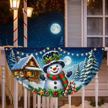 Discover Snowman Winter Christmas Non-Pleated Fan Flag