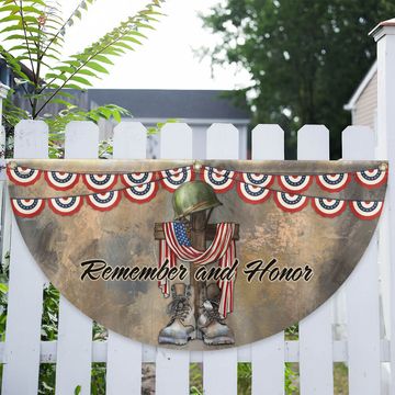 Discover Memorial Day Flag Remember And Honor Veteran Non-Pleated Fan Flag