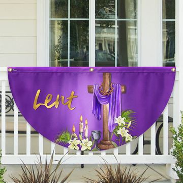 Discover The Season Of Lent Easter Christian Non-Pleated Fan Flag