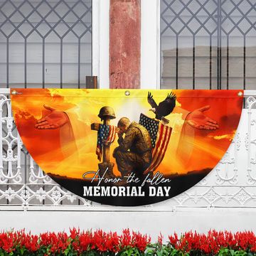 Discover Honor The Fallen Memorial Day Non-Pleated Fan Flag
