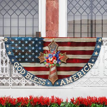Discover Happy 4th of july, God Bless America, july 4th Patriotic Christian American Non-Pleated Fan Flag