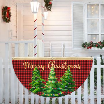 Discover Merry Christmas Non-Pleated Fan Flag
