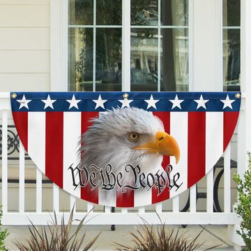 Discover Patriotic Eagle We The People American Non-Pleated Fan Flag