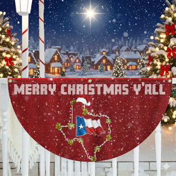 Discover Texas Christmas Fan Flag - Holiday Decoration, Non-Pleated Design  - 3-Day Shipping