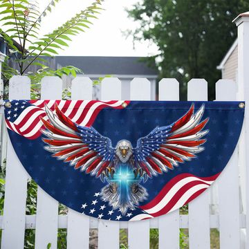 Discover Flagwix American Flag - Patriotic Eagle with Christian Cross American Non-Pleated Fan Flag