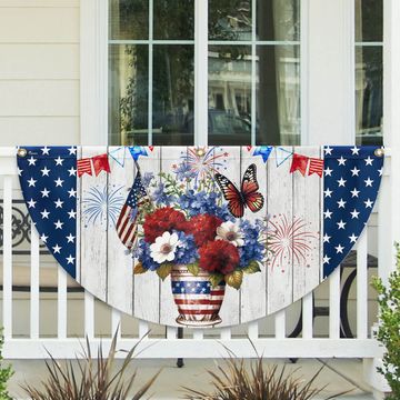 Discover Flagwix American Flag - Patriotic Flowers Vase Happy Independence Day 4th of july Non-Pleated Fan Flag