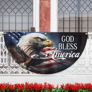 Discover God Bless America Eagle Patriotic Non-Pleated Fan Flag