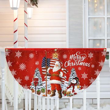 Discover Santa Claus Merry Christmas Non-Pleated Fan Flag