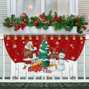 Discover Christmas Santa Claus and Snowman Merry Christmas Non-Pleated Fan Flag