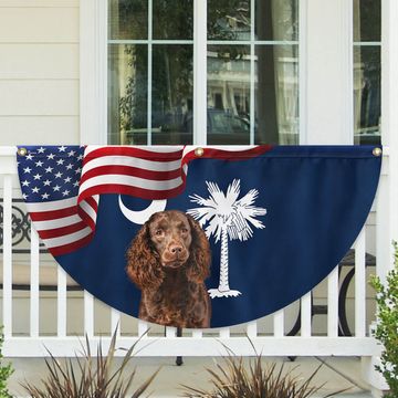 Discover South Carolina Boykin Spaniel Non-Pleated Fan Flag
