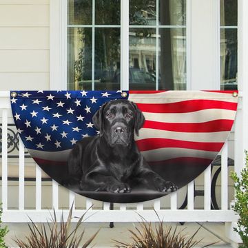 Discover Black Labrador Retriever American Non-Pleated Fan Flag