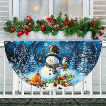 Discover Snowman Let It Snow Christmas Non-Pleated Fan Flag