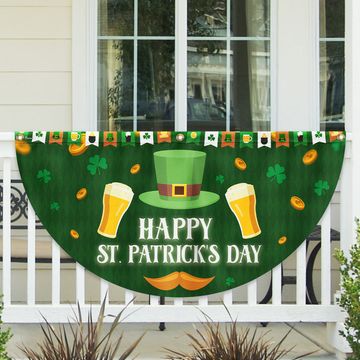 Discover Happy St. Patrick's Day Non-Pleated Fan Flag