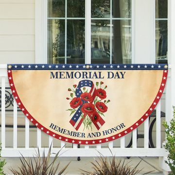 Discover Memorial Day Remember And Honor Non-Pleated Fan Flag