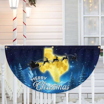 Discover Texas Christmas Flag Merry Christmas Y'all Non-Pleated Fan Flag