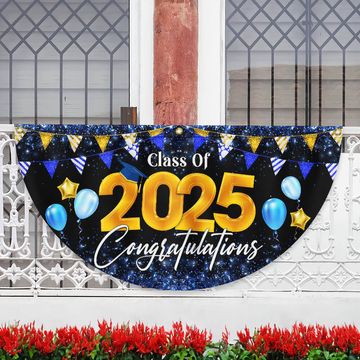 Discover Graduation 2025 Senior Class Of 2025 Non-Pleated Fan Flag