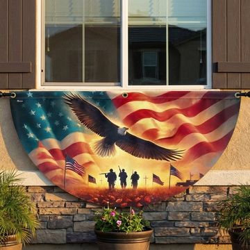 Discover Memorial Day Honor The Fallen Veteran Patriotism Non-Pleated Fan Flag 3-Day Shipping
