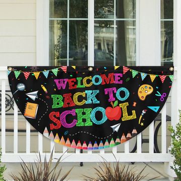 Discover Welcome Back To School Non-Pleated Fan Flag