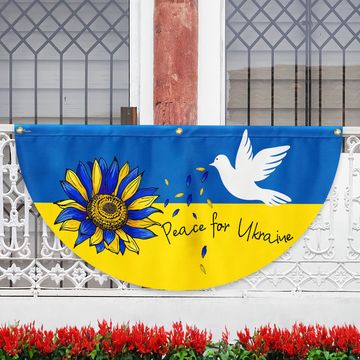 Discover Peace For Ukraine Non-Pleated Fan Flag