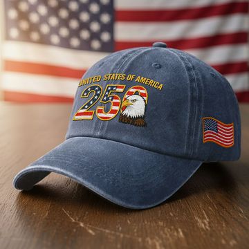 Discover Patriot 250th Anniversary Washed Cap | Embroidered Eagle American Flag