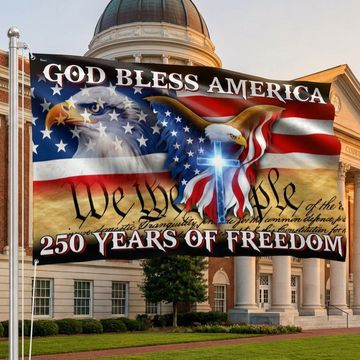 Discover 250 Years of Freedom Flag, We the People, God Bless America Grommet Flag 3-Day Shipping