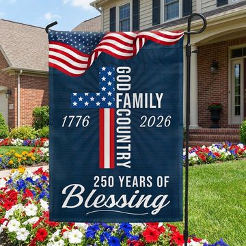 Discover American Patriotic Flag, 250 Years of Blessing God 1776 2026 Flag 3-Day Shipping