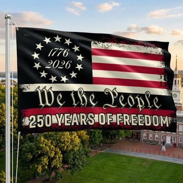 Discover America 250th Anniversary 1776 2026 Semiquincentennial We The People Patriotic Grommet Flag 3-Day Shipping