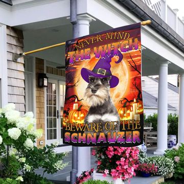 Discover Halloween Schnauzer Flag FLAGWIX  ™ Happy Halloween With Beware Of The Schnauzer Dog Flag