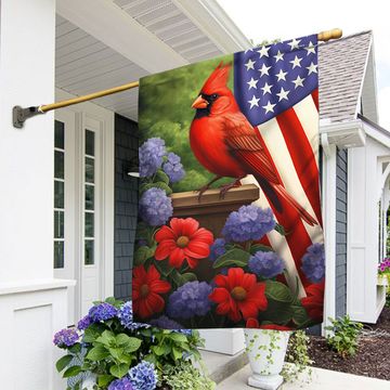 Discover Patriotic Cardinal American Flag
