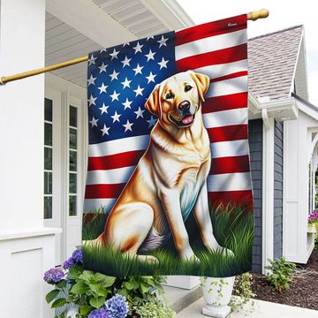 Discover Labrador Retriever American Flag