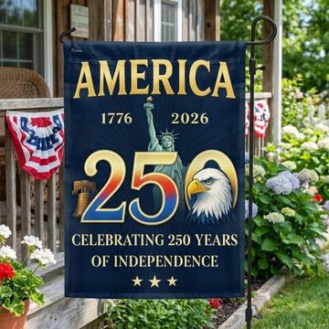 Discover America Flag - 250th Anniversary Semiquincentennial Canvas Flag for Patriotic Decor