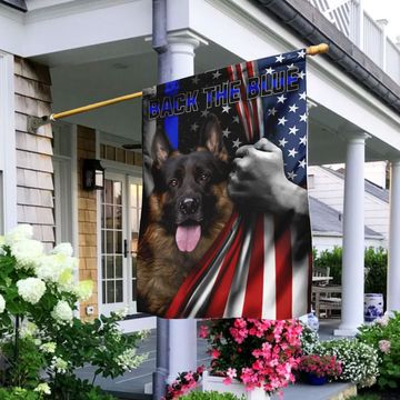 Discover German Shepherd - Back The Blue Flag