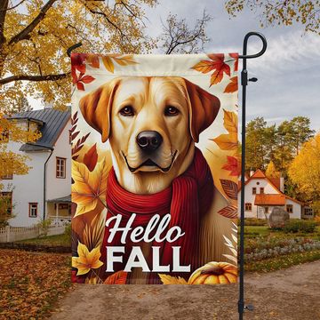 Discover Yellow Labrador Retriever Dog Fall Flag