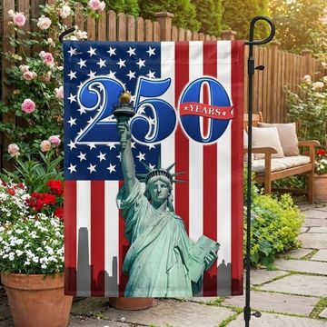 Discover 250 Years of America Flag – Red White Blue Patriotic Yard Flag for July 4th Celebration