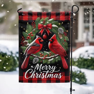 Discover Cardinal Merry Christmas Flag