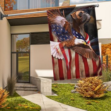 Discover Boxer Dog Wrapped In Glory American Flag