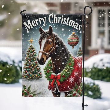 Discover Horse Christmas Flag