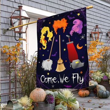 Discover Three Witches Halloween Come We Fly Flag