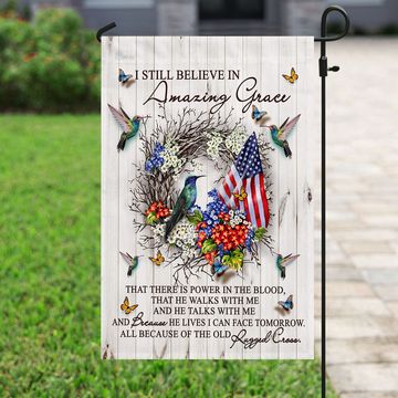 Discover Amazing Grace Hummingbird Flag