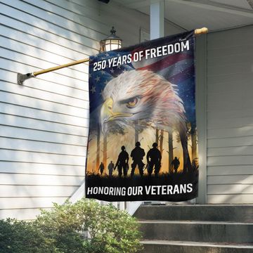 Discover 250 Years of Freedom Flag | Honoring Our Veterans Patriotic Eagle Flag