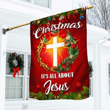 Discover Christmas It's All About Jesus Flag Crown Of Thorns Christmas Wreath Flag
