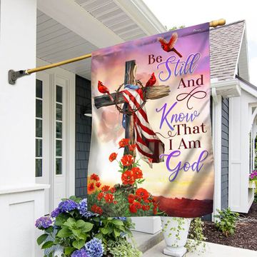 Discover Christian Cross. Be Still And Know That I Am God Flag
