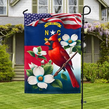 Discover North Carolina State Dogwood Flower and Cardinal Flag